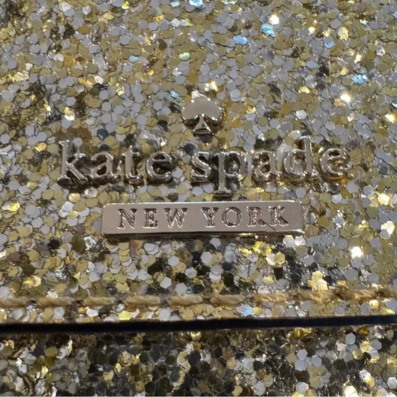Kate Spade Gold Glitterbug Cami Convertible Crossbody Bag. GUC. - Picture 5 of 7